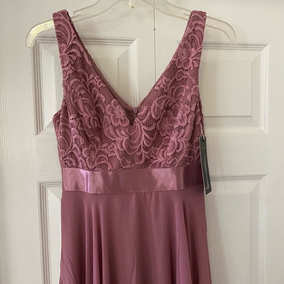 Ever Pretty Women Double V-Neck Mauve Flowy dress size S/4 - Picture 11 of 16